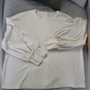 Oak + Fort reversible crew neck sweater cream XL